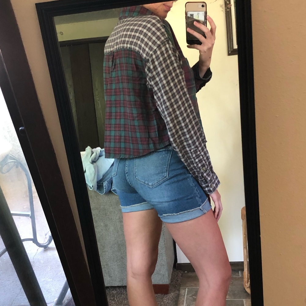Cropped multi pattern flannel - Picture 3 of 4